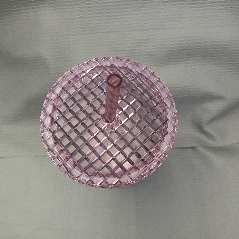 NWT Starbucks summer pink and blue grid tumbler - Picture 2 of 5